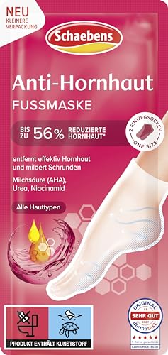 Schaebens Anti-Hornhaut Fußmaske (2 Socken für 1 Anwendung) Milchsäurepeeling mit Milchsäure, Urea und niacinamid für alle Hauttypen im Sale